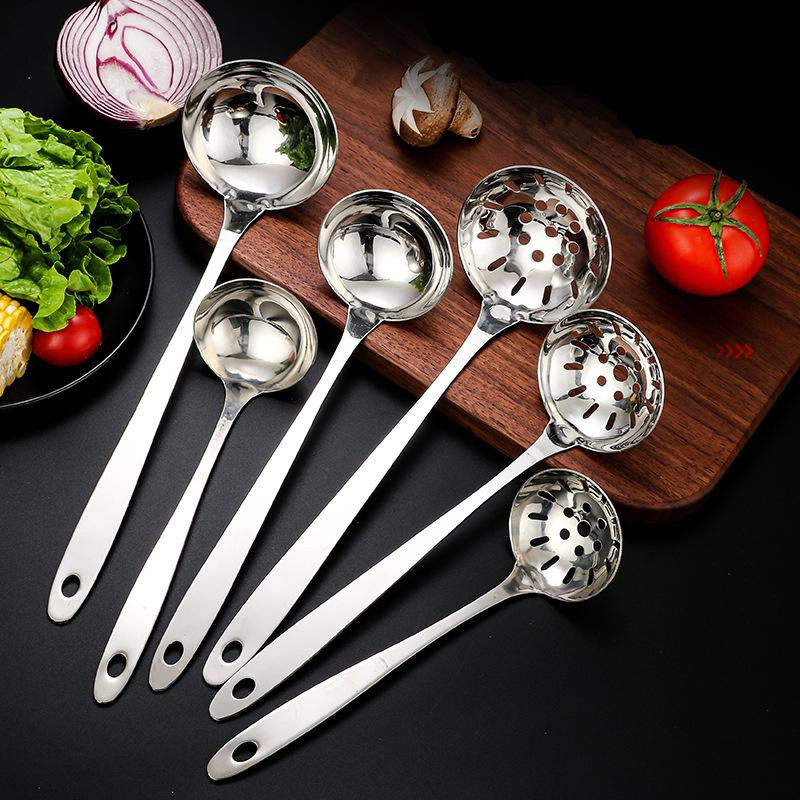 Binchi Outdoor Equipment Sieblöffel aus Edelstahl mit langem Griff in Silber für Hot Pot und die Heimküche - Bild 2