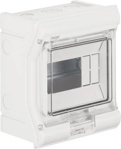 Hager Kleinverteiler Vector IP65 Aufputz VE106PN in Weiß und Transparent - Bild 1