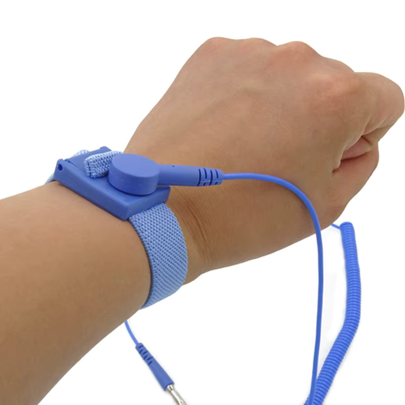 Antistatisches ESD-Armband mit losem Draht und Clip zur Entladung für Elektriker und IC PLCC Arbeiter in Blau - Bild 2