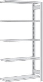 Regalwerk BERT Felgenregal Anbaufeld in Weiß, H x B x T: 250 x 128,5 x 30 cm - Bild 1