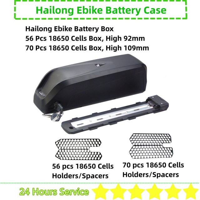Hailong Unterrohr E-Bike Batteriegehäuse für 36V 48V 52V in Schwarz - Bild 1