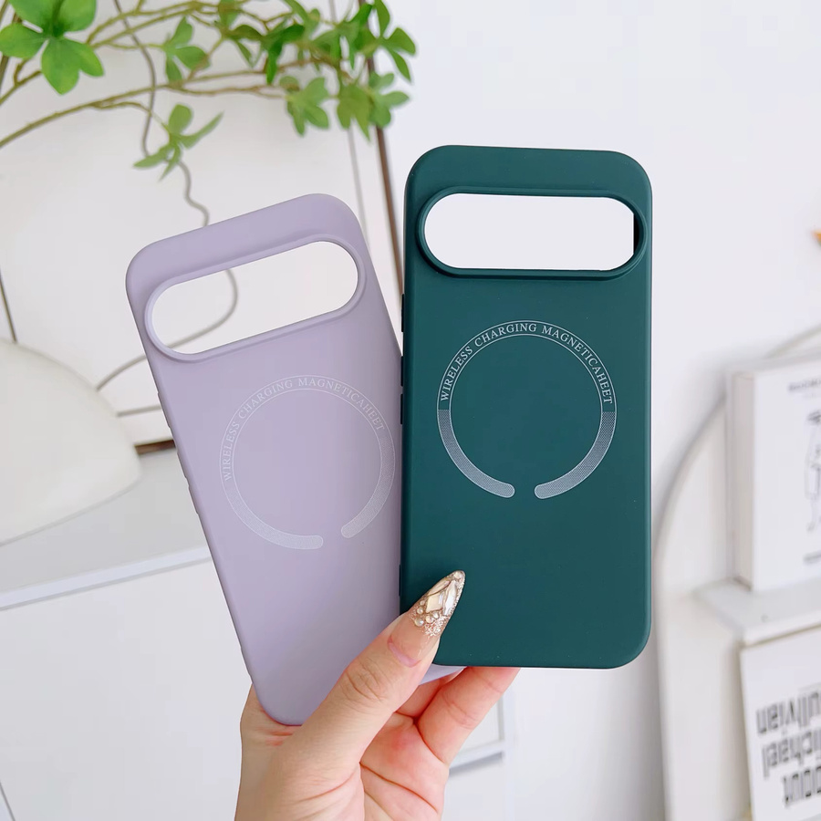Magnetische Schutzhülle aus flüssigem Silikon für Google Pixel 10 ProXL 10A 9A in Grün - Bild 1