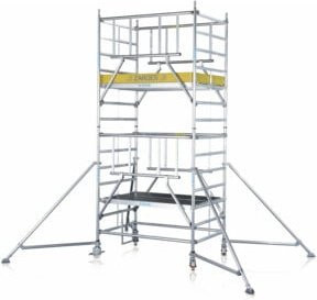 ZARGES Multitower S-PLUS 2T Fahrgerüst mit Ausleger in Silber, Arbeitshöhe: 5,30 m, Plattform: B: 180,0 cm, T: 120,0 cm - Bild 1