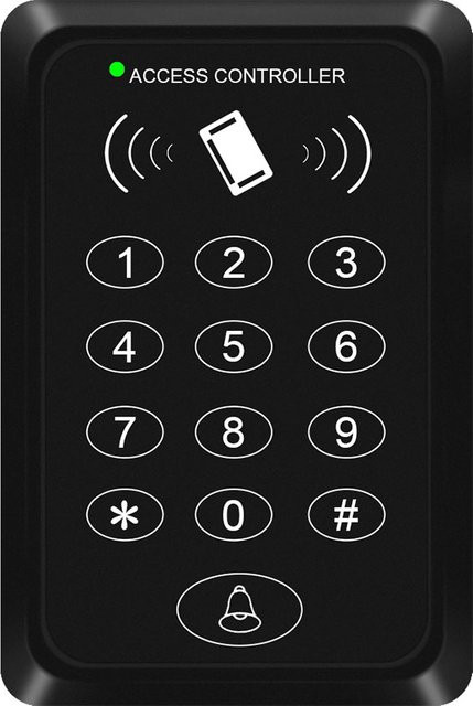 LUCKING DOOR RFID-Karten-Zugangskontrollsystem mit digitaler Tastatur in Schwarz, 125 kHz elektronisches Smart-Türschloss für Garage und Toröffner - Bild 1