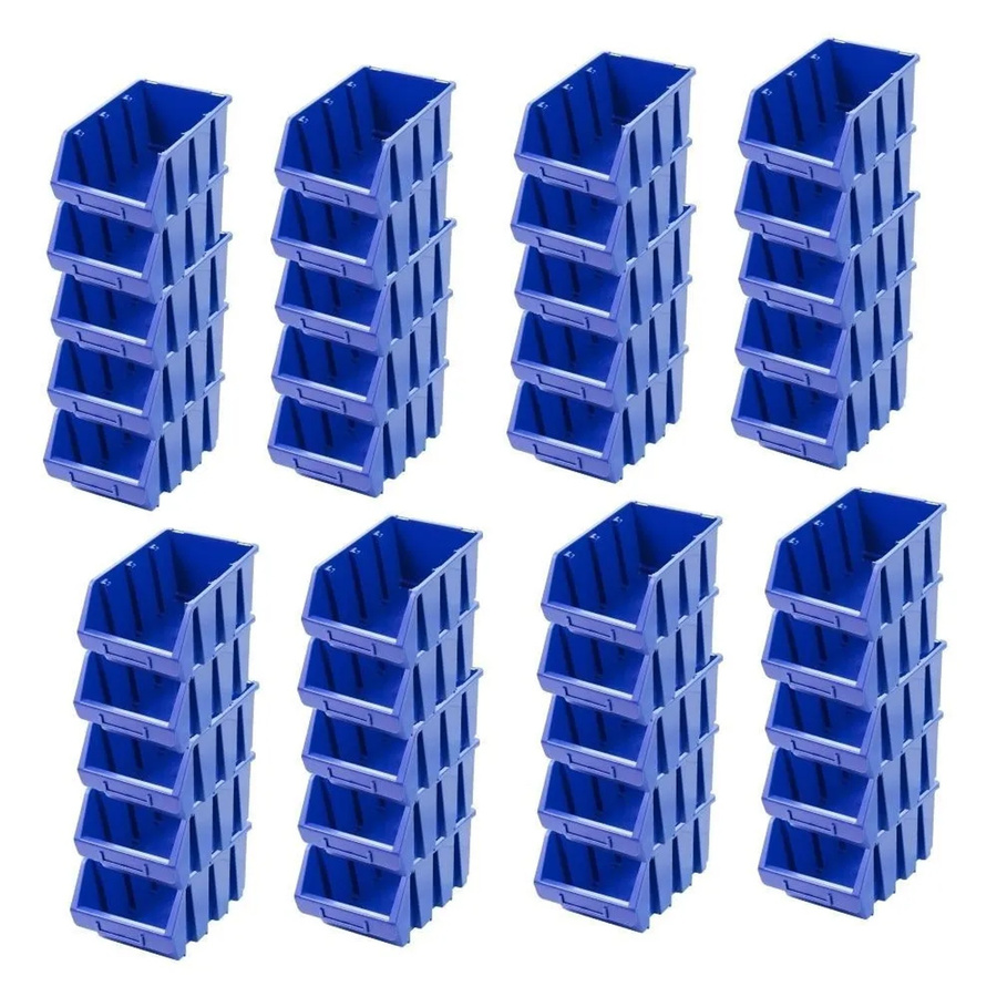 PROREGAL SuperSparSet mit 40 Sichtlagerboxen aus Polypropylen in Blau, H x B x T: 12,6 x 17 x 24 cm - Bild 2