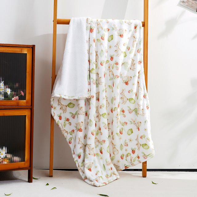 Elinfant Baby Decke aus warmem Korallen-Fleece in Weiß für den Winter - Bild 1