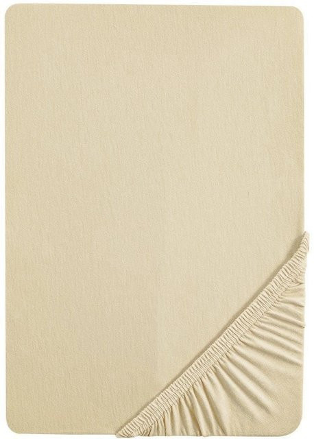 BIBERNA Premium Jersey-Elasthan Spannbettlaken für Topper, Farbe: Beige, B/T: 180 x 200 cm - Bild 1