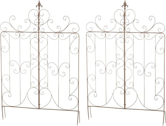 DELUKE Rankgitter JORIS 2er Set Metall Antik-Braun Rankhilfe für Kletterpflanzen B: 99 cm, T: 1 cm, H: 133 cm - Bild 1
