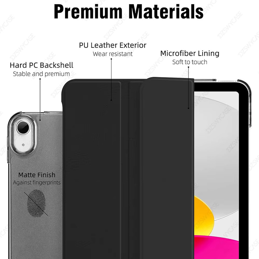 DZSWYCASE Schutzhülle mit Auto-Sleep/Wake-Funktion für iPad Modelle in Orange und Schwarz - Bild 4