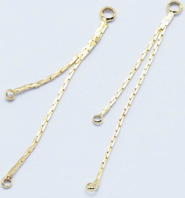 Kettenglieder, plattiertes Messing, 18 Karat vergoldet, 41,5x1x1 mm - Bild 1