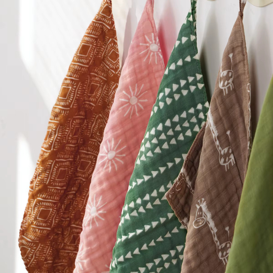 Elinfant 3er Set Baby-Gesichtstücher aus Baumwoll-Musselin in Multicolour im Boho-Stil - Bild 2