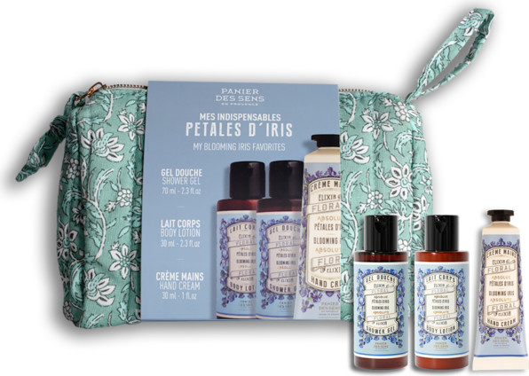 Panier des Sens Iris Reiseset, Duschgel, Body Lotion, Handcreme, Set aus Baumwolle - Bild 1