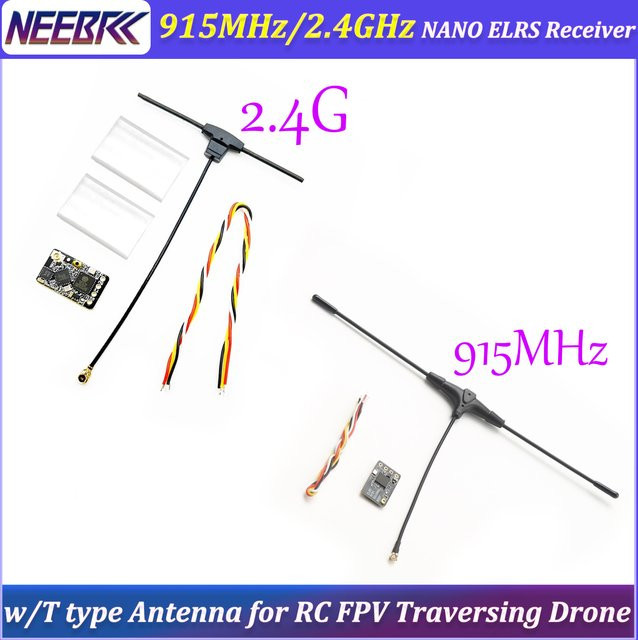 NeebRC ELRS 915MHz/2.4GHz NANO ExpressLRS Empfänger, mit T-Typ Antenne, Wi-Fi, black - Bild 1