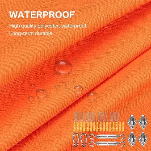 Binchi Garden Sonnensegel Rechteckig Orange, Wasserfestes Polyester mit UPF 50+ Schattenschutz, B x T: 5 x 3 m - Bild 1