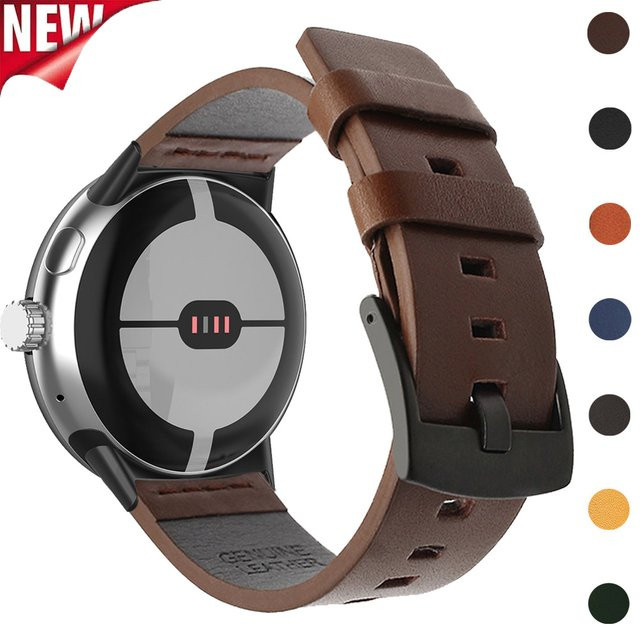CAOWTAN Uhrenarmband Leder, Schwarz, Unisex - Bild 1