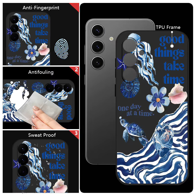MOESOE Handyhülle mit Meer-Landschaft und Wellen-Druck für Samsung Galaxy S25 FE S24 S23 S22 Ultra S23 Plus A56 A17 A16 A36 A55 A54 A15 5G in Lila - Bild 6