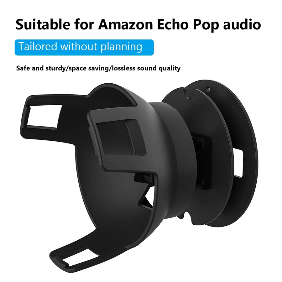 Intelligenter Wandhalter für Amazon Echo Pop von APWIKOGER in Schwarz mit integriertem Kabelmanagement - Bild 3