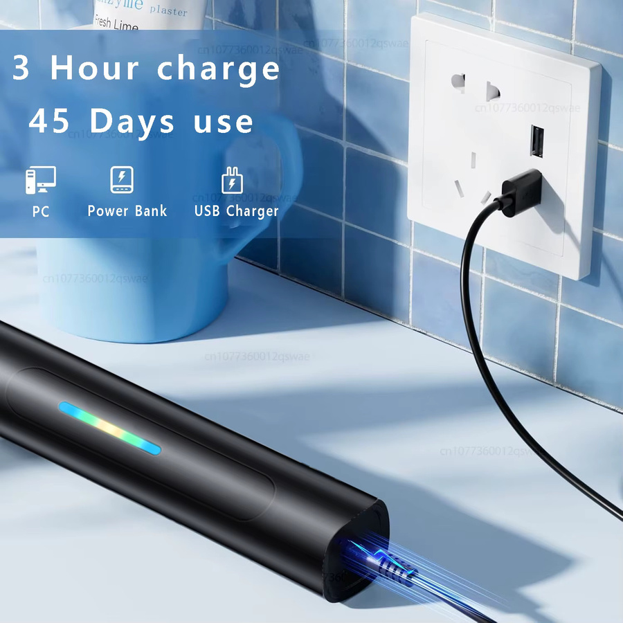 XMSJ Rotierende elektrische Zahnbürste, 8 Bürstenköpfe, 5 Reinigungsmodi - Bild 3