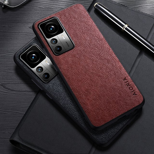 Luxus Leder Business Schutzhülle für Xiaomi 12T Pro und Xiaomi 12T in Braun - Bild 1