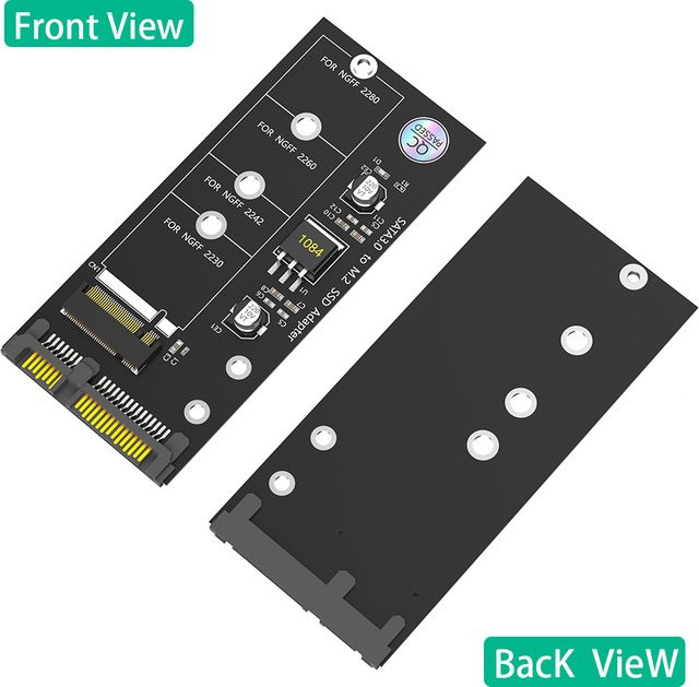 deepartner SATA 3.0 zu M.2 NGFF Adapter für Key B-M SSD zur 6G Schnittstellenkonvertierung (nicht für M.2 NVMe geeignet) - Bild 1