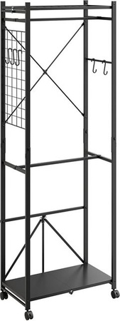 SoBuy Kleiderständer Garderobenständer mit Rollen in Schwarz, B/T/H: 60 x 32 x 175 cm