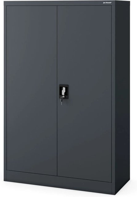 JAN NOWAK Büroschrank KEVIN Aktenschrank aus Stahl in Anthrazit, B/H/T: 90 x 140 x 40 cm - Bild 1