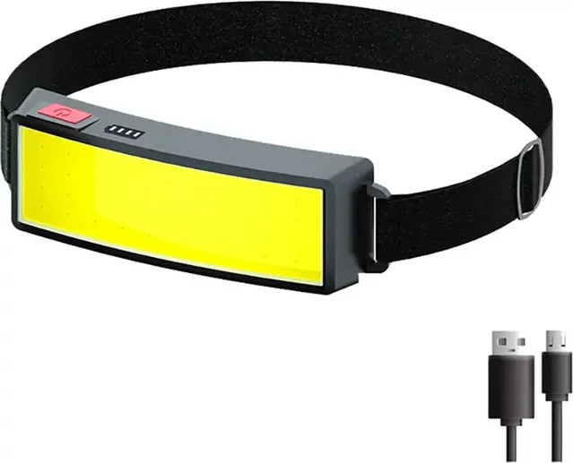 ESMARTER COB Tragbarer LED Scheinwerfer Schwarz mit USB-Akku für Outdoor, Camping, Angeln und Klettern - Bild 1