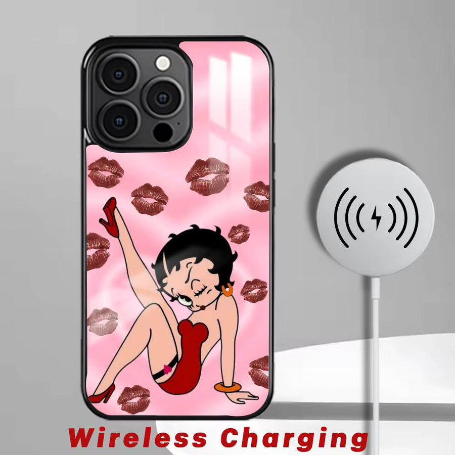 Anime Cartoon B-Bettys B-Boop Handyhülle für iPhone 16 15 14 13 12 11 Pro Max Plus Mini mit magnetischer MagSafe kabelloser Ladefunktion - Bild 6