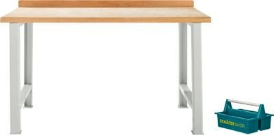 Schäfer Shop Select modulare Werkbank Grundeinheit aus Buche Multiplex mit Tragekasten Carry, Farbe: Lichtgrau, B/T/H: 150 x 70 x 84 cm, Belastbarkeit bis 500 kg - Bild 1