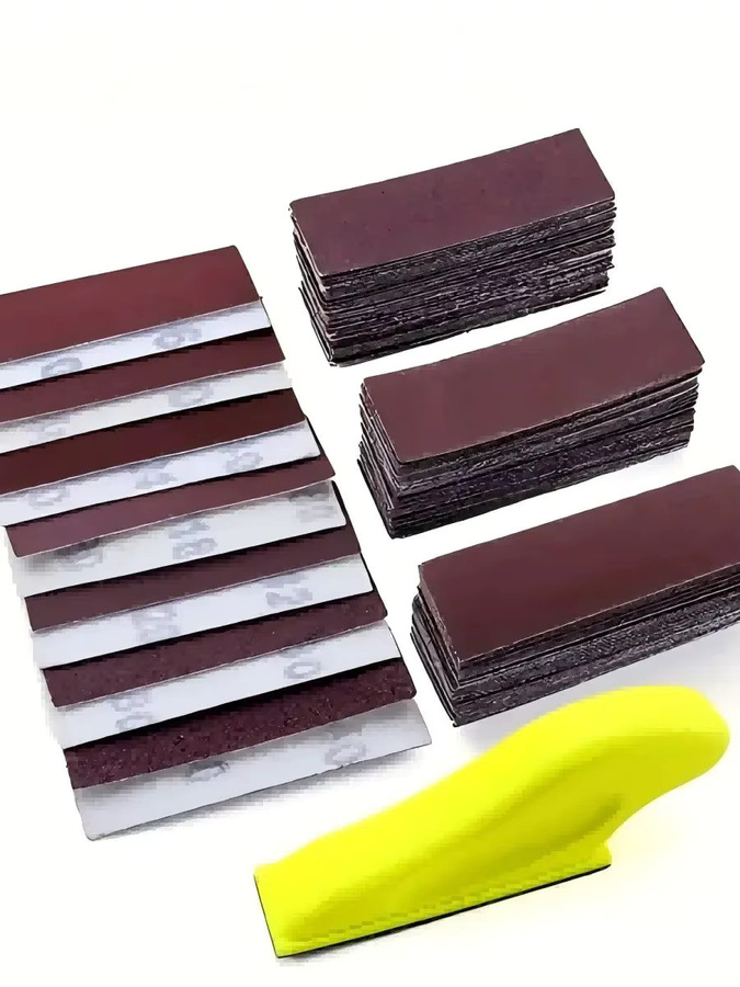 DIY Mini Schleifpapier Set mit 15 bis 22 Teilen für Holzprojekte, Nass- und Trockenschleifpapier mit Klettverschluss für Handarbeit - Bild 7