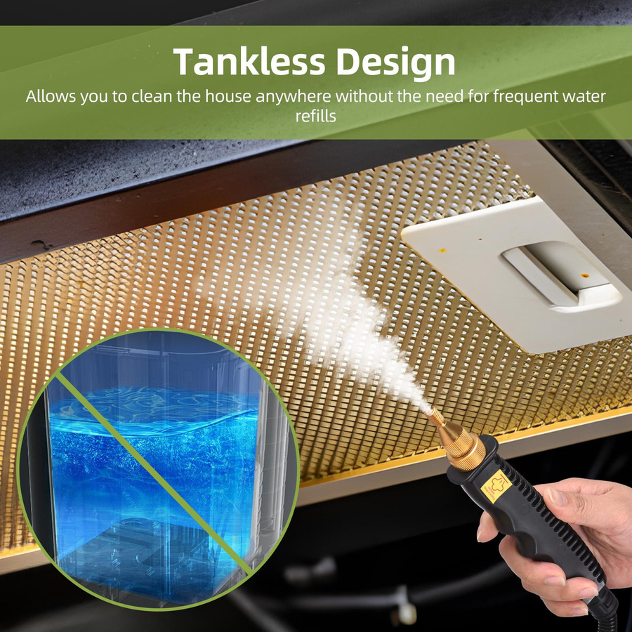 aimo Handdampfreiniger Tankless Design mit 2500 W Hochtemperatur-Reinigung in Gelb - Bild 5