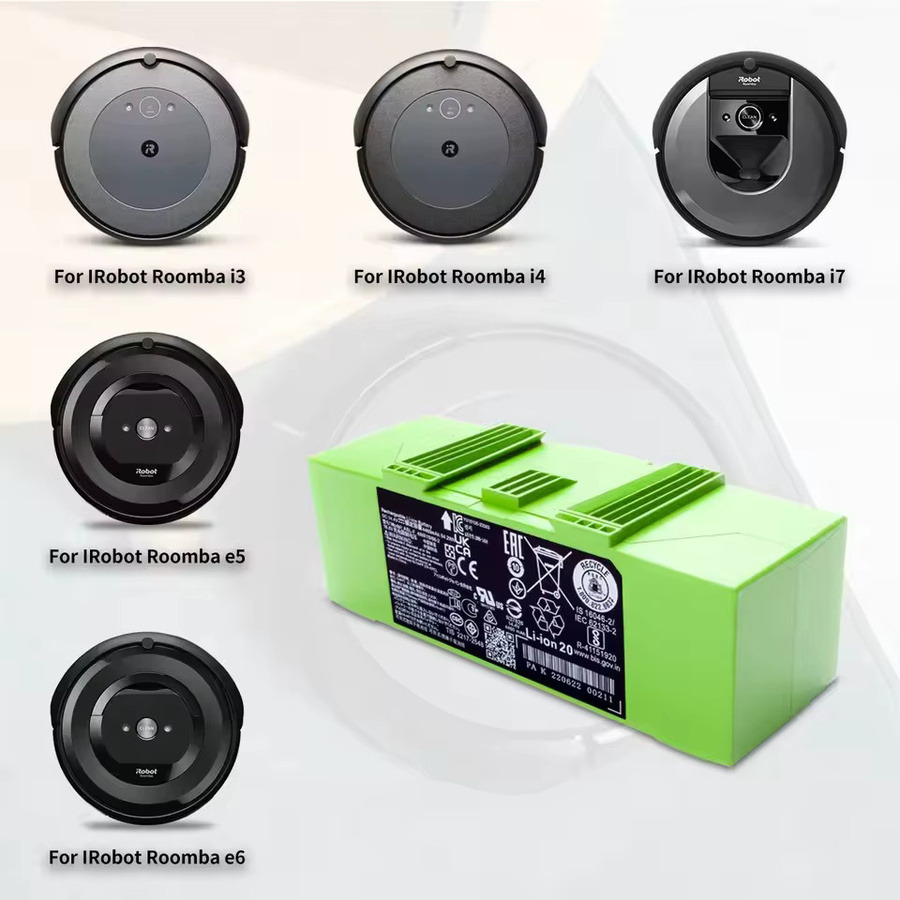 iRobot Ersatzakku für Roomba i7, e und i Serie, 14,4V 12800mAh, Li-Ion Pack, Farbe: Grün - Bild 3