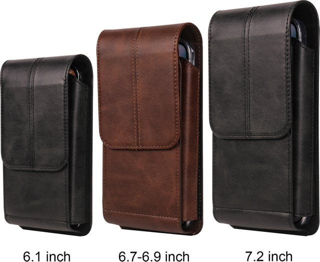 Luxus Leder Handyhülle mit Gürtelclip für Apple iPhone 17/16/15/14/13/12 Pro Max Plus in Braun - Bild 1