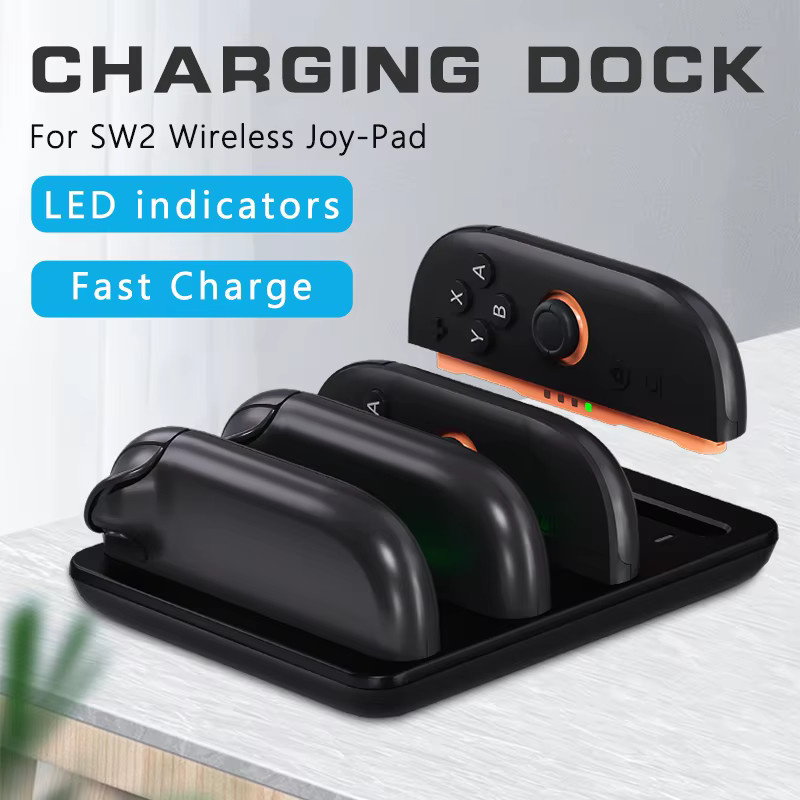 Benicabaly Ladestation für Nintendo Switch Joypad-Controller, Vierfach-Ladegerät für linke und rechte Controller, Schwarz - Bild 2