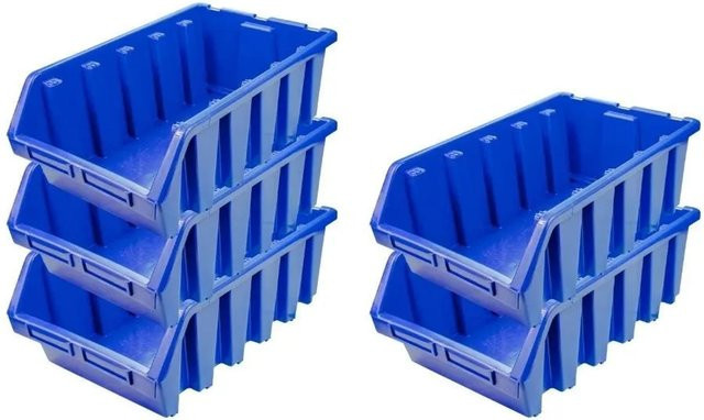 PROREGAL SuperSparSet 5x Sichtlagerboxen aus Polypropylen in Blau, H x B x T: 18,7 x 33,3 x 50 cm - Bild 1