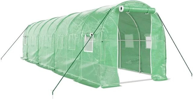 Furnicato Gewächshaus mit Stahlrahmen in Grün, Fläche: 16 m², B/T/H: 8 x 2 x 2 m - Bild 1