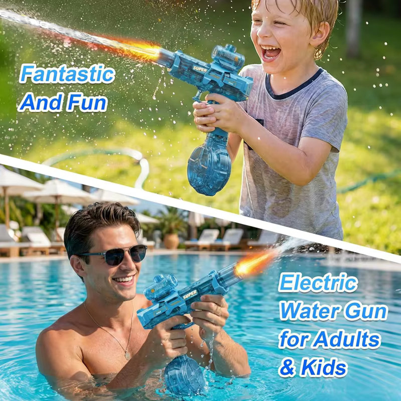 OiKe Elektrische Wasserpistole, mit Flammen-LED-Lichteffekt - Bild 3