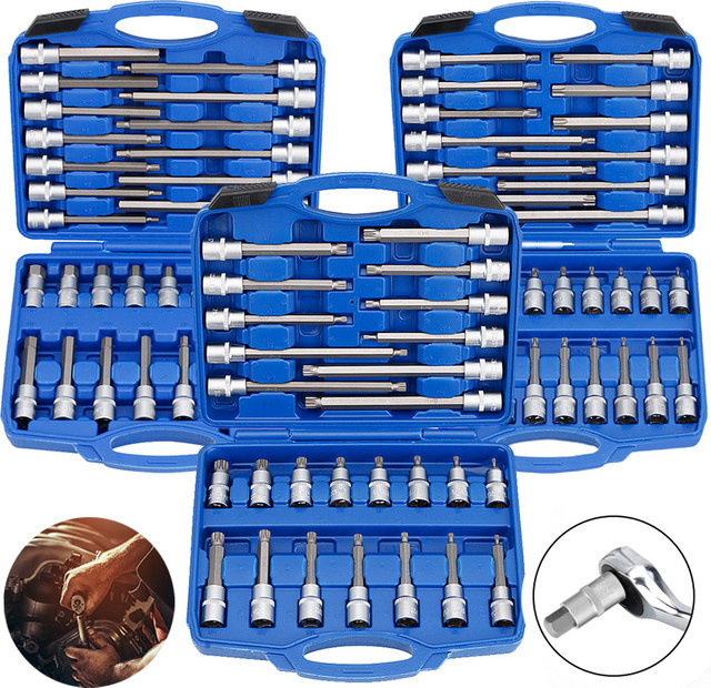 Erweitertes Tiefen-Schraubendreher-Bit Set mit Buchsenhülsen für 1/2 Zoll zur Autoreparatur und für Handwerkliche Arbeiten - Bild 1