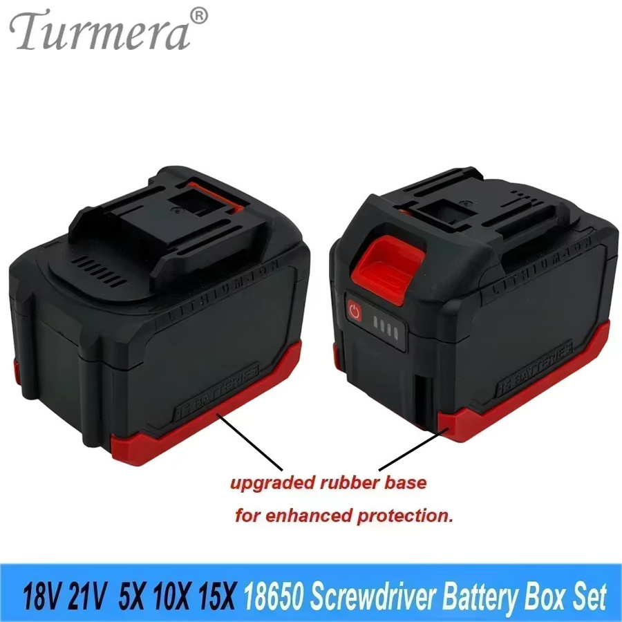 Turmera Schraubendreher-Batteriegehäuse in Schwarz mit 5S 18V 21V 18650-Halter und BMS-Schweißnickel für DIY-Elektrobohrmaschinen - Bild 4