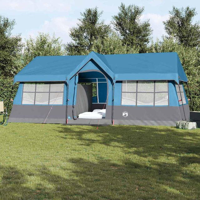 vidaXL Familienzelt mit Dach in Blau und Grau aus Polyester, B/T/H: 622 x 295 x 238 cm - Bild 2