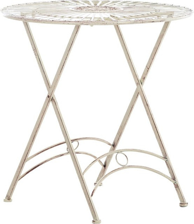TPFGarden Beistelltisch aus Eisen in Antik-Beige für Garten, Terrasse und Balkon B/T/H: 71 x 71 x 71 cm