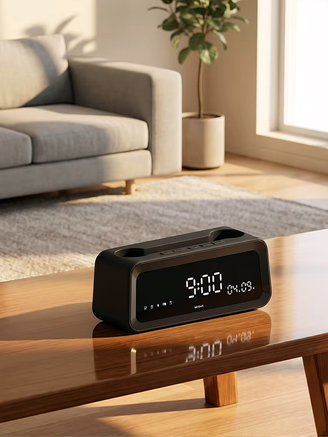 Niditon Digitaler Wecker mit Bluetooth-Lautsprecher, Radio und Temperaturanzeige in Schwarz - Bild 7