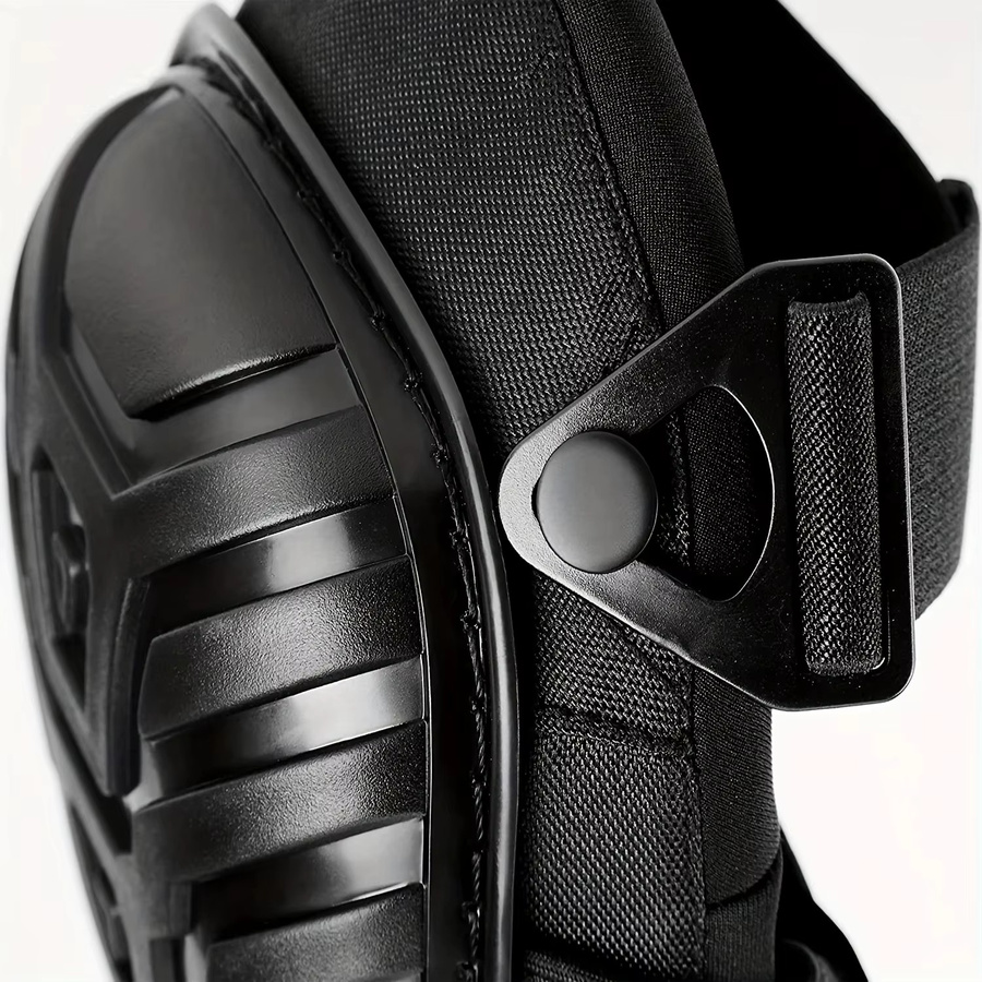 Professionelle Heavy-Duty Knieschoner für Industrie und Bau in Schwarz mit verstellbaren Clips und Doppelgurten - Bild 3