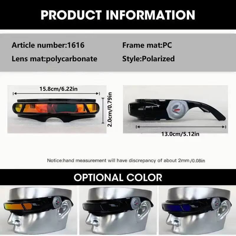 OCYCO 2026 X-Men Cyclops Sonnenbrille, Vollrand, Kunststoff, Schwarz, Unisex - Bild 2