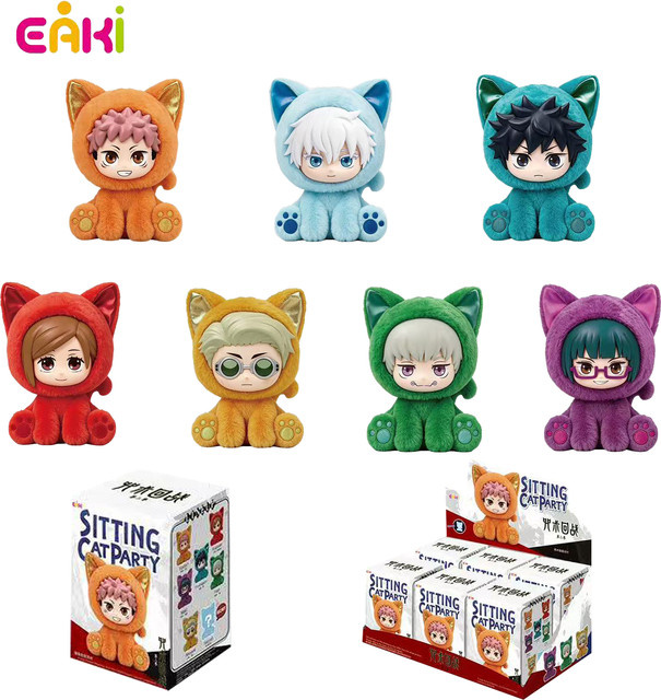 Eaki Jujutsu Kaisen Sitzende Katze Party-Serie, Blind Box, Plüsch-Vinyl-Puppe, Actionfiguren, ab 18 Jahren - Bild 1