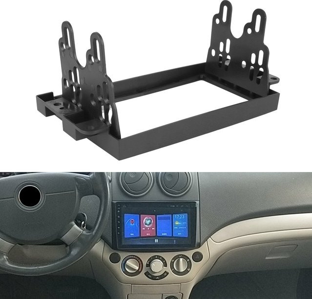 Faszinienverkleidung für Chevrolet Capaci und Epica 2006–2011, 2-Din Autoradio Einbaurahmen und DVD-Player Installationskit, Schwarz - Bild 1