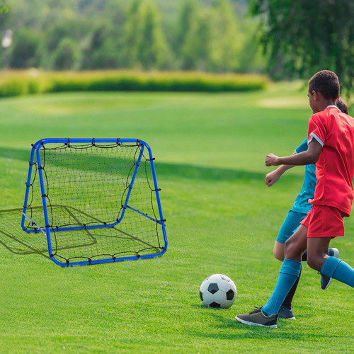 HOMCOM Fußball Rebounder Kickback Tor beidseitige Rückprallwand Netz Stahl - Bild 2