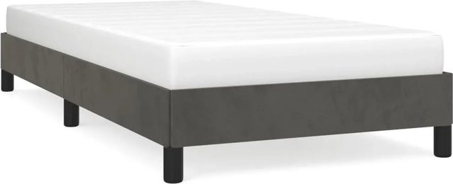 vidaXL Bettgestell aus Samt in Grau, B/T/H: 100 x 200 x 103 cm - Bild 1