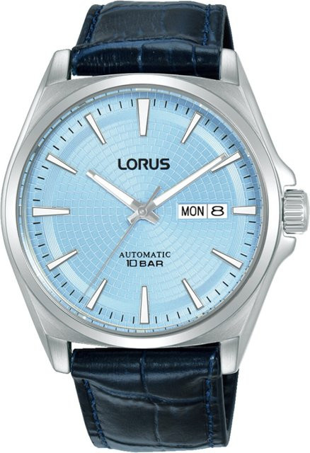 Lorus Armbanduhr Automatik, Edelstahl, Blau, Leder, 42 mm, Herren - Bild 1