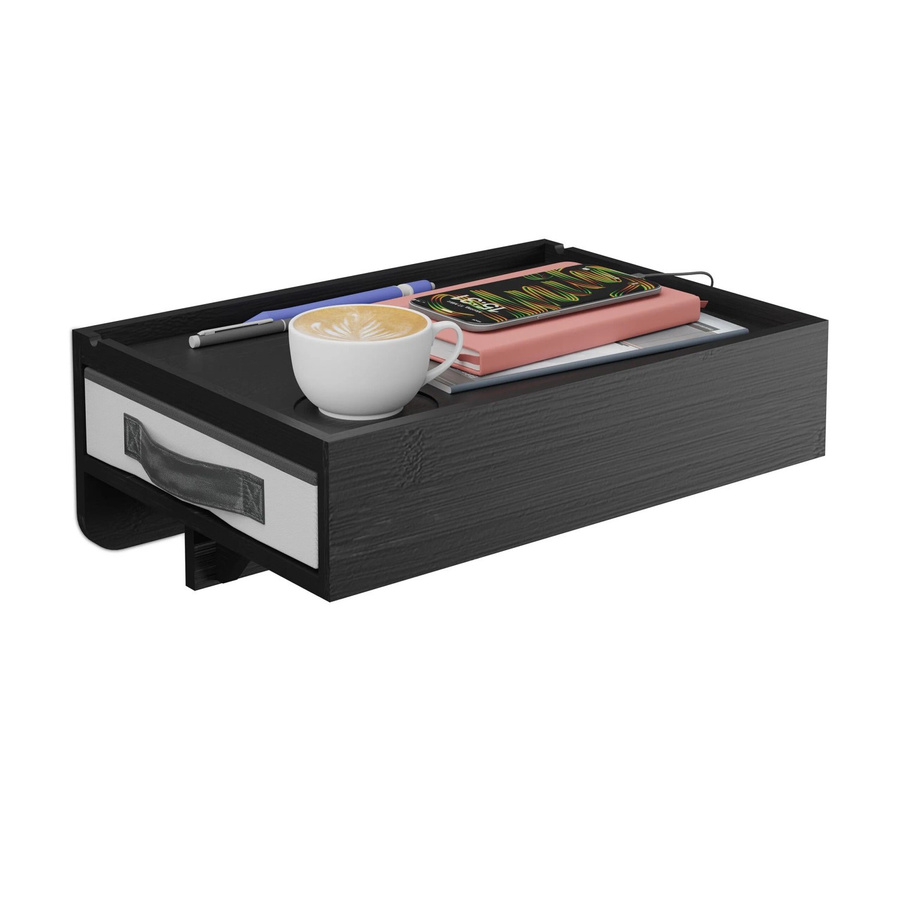 Relaxdays Nachttisch aus Bambus mit Schublade in Schwarz, B/T/H: 14 x 37 x 26,5 cm - Bild 2